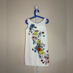 Zara Kids Dress with Colorful Floral Print  - White